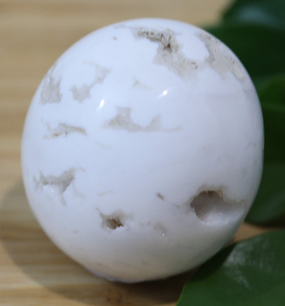 Drusy White Sphere