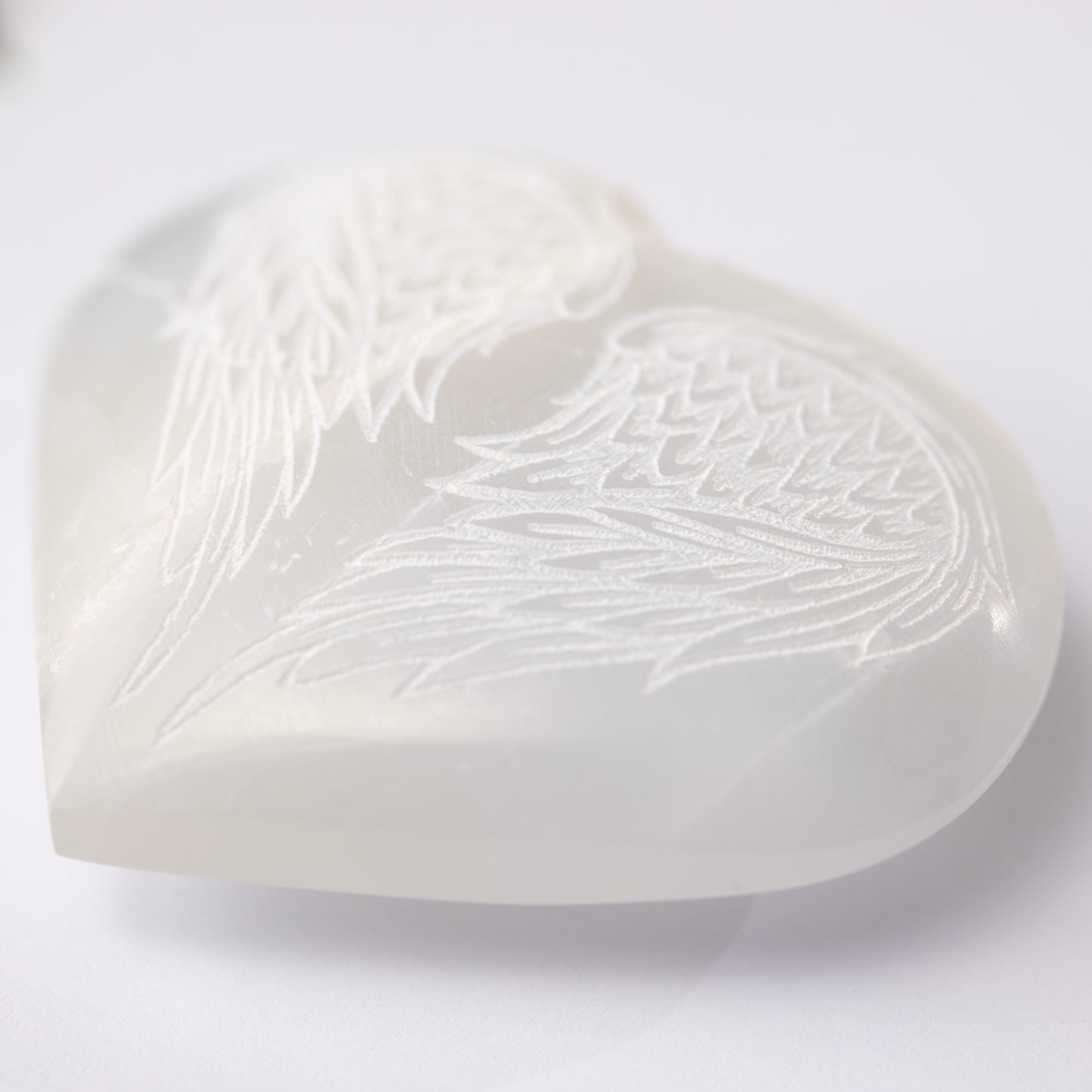 Selenite Heart With Wings